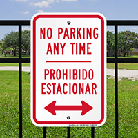 Bilingual Parking Prohibited Sign