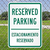 Reserved Parking Estacionamiento Reservado Signs
