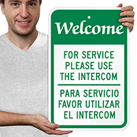Bilingual For Service Please Use The Intercom Signs