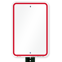 Blank Signs, Red Printed Border