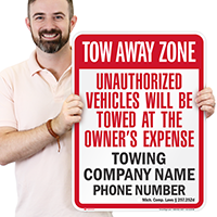 Custom Michigan Tow-Away Sign