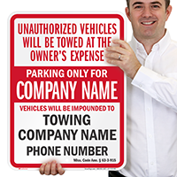 Custom Mississippi Tow-Away Sign