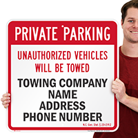 Custom North Carolina Tow-Away Sign