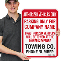 Custom Oklahoma Tow-Away Sign