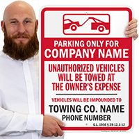 Custom Rhode Island Tow-Away Sign