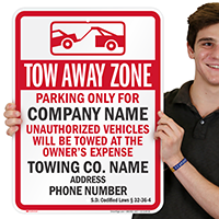Custom South Dakota Tow-Away Sign