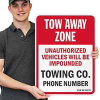 Custom Washington Tow-Away Sign