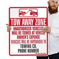 Custom Wisconsin Tow-Away Sign