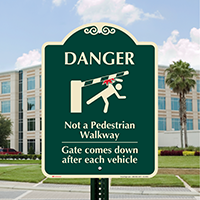 Danger Not A Pedestrian Walkway Sign