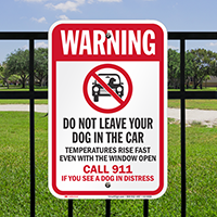 Do Not Leave Your Dog In Car Signs