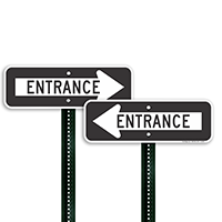 8 in. x 24 in. Entrance Sign with Left Arrow , SKU: K-6095