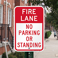 Fire Lane No Parking or Standing Signs