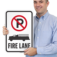 Fire Lane Signs (With No Parking Symbol)