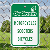 GoGreen - Motorcycles Scooters Bicycles Signs