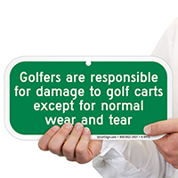 Golfers Responsible For Damage To Golf Carts Signs