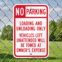 Loading And Unloading Only, No Parking Signs