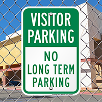 Visitor Parking No Long Term Parking Signs