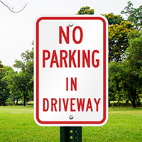 No Parking Driveway Signs