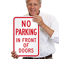No Parking In Front Of Doors Signs