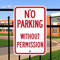 No Parking Without Permission Signs