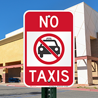 No Taxis Parking Sign