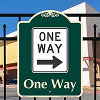 One Way Signature Sign, Right Arrow