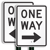 One Way (right arrow) Aluminum Parking Signs