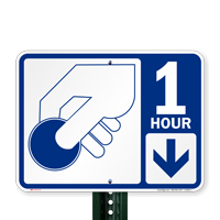1 Hour Pay Parking Signs with Symbol