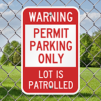 Warning Permit Parking Signs