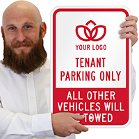 Personalized Tenant Parking Only Sign with Logo