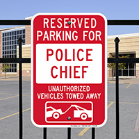 Reserved Parking For Police Chief Signs