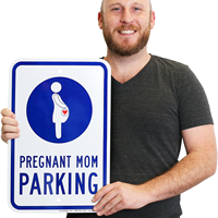 Pregnant Mom Parking, Reserved Parking Signs with Symbol