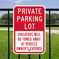 Private Parking Lot Violators Will Be Towed Signs