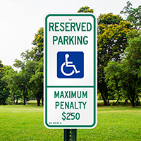 Reserved Parking Handicapped Signs