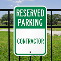 Reserved Parking Contractor Signs