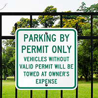Parking By Permit Violators Towed Signs