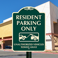 Resident Parking Only Signature Sign