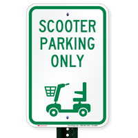Scooter Parking Only, Reserved Parking Signs