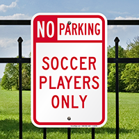 Soccer Players Parking Signs