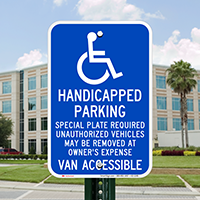 Massachusetts Disabled Parking, Van Accessible Signs
