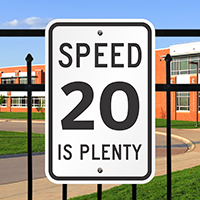 Speed 20 Is Plenty Sign - USA 20mph Traffic Speed Limits