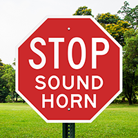 Stop Sound Horn Reflective Aluminum STOP Signs