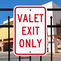 VALET EXIT ONLY Signs