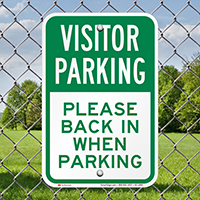 Visitor Back In When Parking Sign