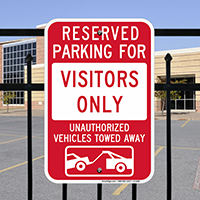 Reserved Parking For Visitors Only Signs