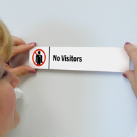 No Visitors Stacking Magnetic Door Sign