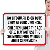 No Lifeguard On Duty Sign