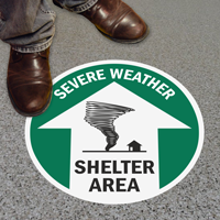 Severe Weather Shelter Area Floor Sign