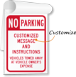 Custom No Parking Vehicles Towed Sign Book