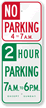 Custom Specific Hours No Parking Sign